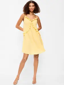 Old Navy Women's Ruffle-Trim Asymmetrical Mini Dress