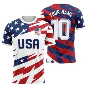 USA Soccer Fan Soccer Jersey, Custom Name Number Football Shirt, Gift for Him Her