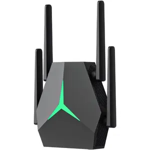 AC1200 Dual Band WiFi Extender with USB-C, Gigabit Ethernet Ports, Wall-Mountable Repeater, 7000 sq.ft Coverage, 2.4GHz/5.8GHz Bands, Black