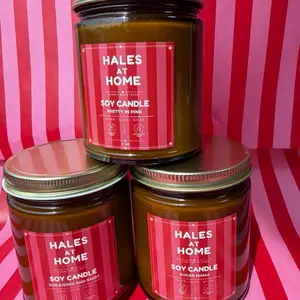 Hales at Home Artisanal Wood Wick Scented Candles - All Natural Soy Wax, Woody Cozy Fragrance, 50-Hour Burn Time - Highly Scented Home Decor Candle
