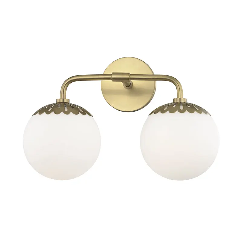 Paige Two Light Bath and Vanity Aged Brass