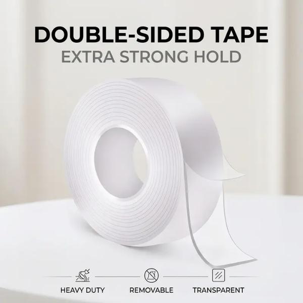 Double-Sided Heavy-Duty Tape (9.85 feet), Nano Double-Sided Tape, Transparent Mounting Tape, Reusable Waterproof Tape, No-Trace Magic Tape, Picture Hanging Adhesive Strips, Ideal for Home Decor Projects