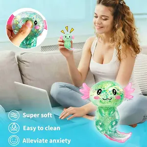 Axolotl Squishy Stress Relief Toy Glitter Fidget Toys Cute Malt Sugar Axolotl Toy Fidget Toys Adults Fidget Toy for Kids Youth Adult, Party Favors Anxiety Relief Squishy Toys