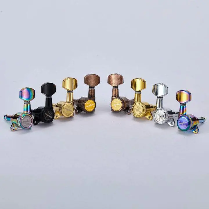 Guyker Guitar Locking Tuners (6 for Left) - 1:18 Lock String Tuning Key Pegs Machine Head Replacement for ST TL SG LP Style Electric, Folk or Acoustic Guitars