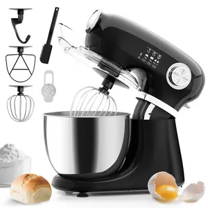 Electactic Stand Mixer With 12 Speed,5.3 Quart Electric Mixer With Tilt Head, Kitchen Mixer for Daily Use with Egg Whisk,Dough Hook,Flat Beater,BLACK/RED