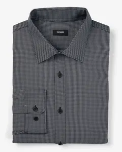 Express Extra Slim Mini Grid Wrinkle-Resistant Everyday Performance Dress Shirt