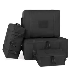 Krydex Tactical Travel Packing Organizer 70D Nylon Cubes Waterproof Luggage Bags YKK Zipper 4pcs Set with Durable Handles & Secure Closure