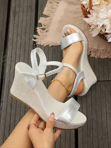 Non-slip Wedge Sandals for Women, Linen-style Platform Design, Wide Feet Friendly, Versatile Wedges Shoe for Dating & Commuting