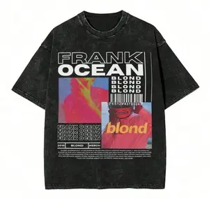2026 Summer ClothesWashed T Shirt Frank Oceans Blonde Album Music Hip Hop Vintage T-Shirts Oversize Streetwear Cotton Summer Tees For Men WomenLoose And Comfortablesummer Tops