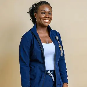 Navy Blue Women's Jacket Slim-fitting