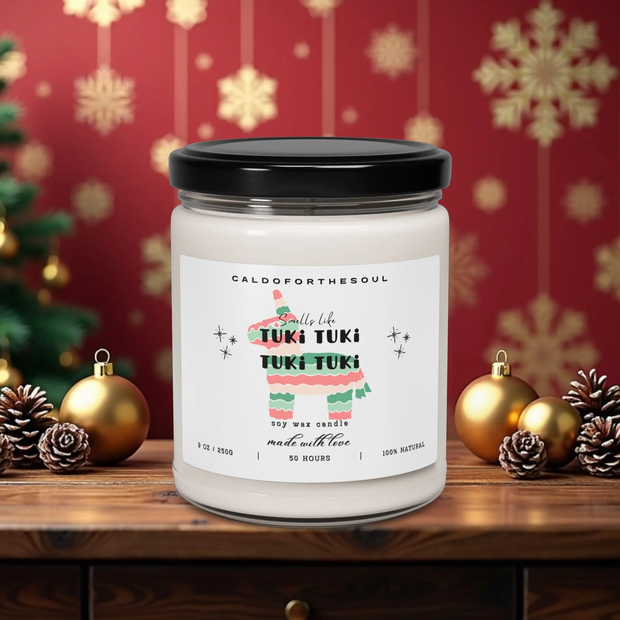 Mexican Christmas Classic "Tuki Tuki" Soy Candle - 9oz Scented Christmas Candle