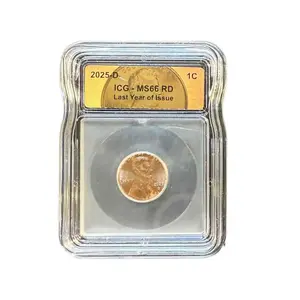 2025-D Lincoln Shield Cent - Lincoln Cent Label - ICG MS66 RD Last Year of Issue