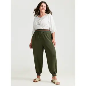 【Summer Turn-Up】BlOOMCHIC Plus Size Fancy Shirred Waistband Jogger Pants [M-6X] 2026 Summer Pick for Mother's Day