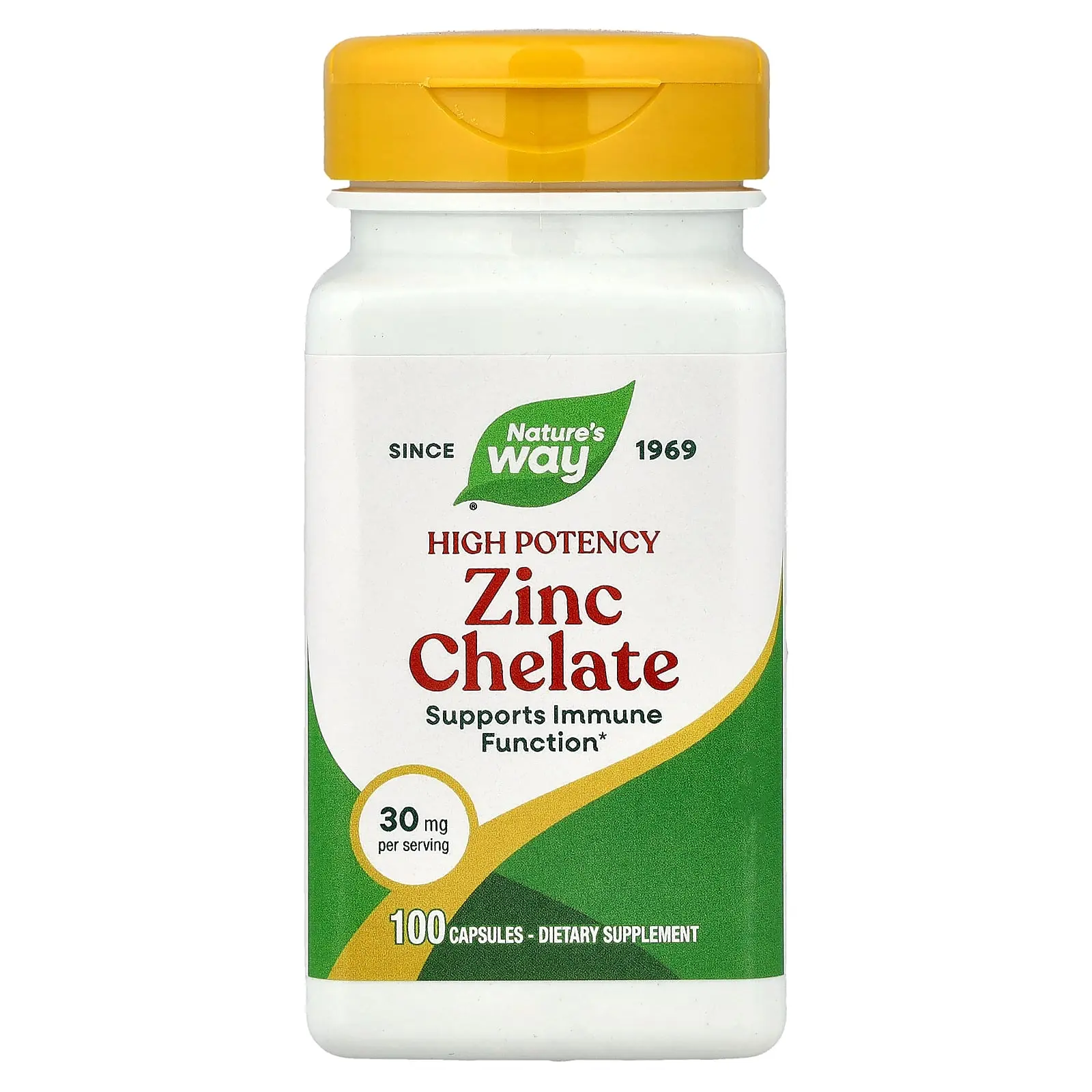 Nature's Way Zinc Chelate, 30 mg, 100 Capsules