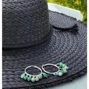 Jade Dangle Hoop Earrings