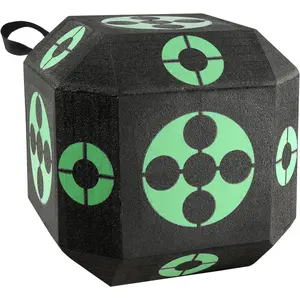 VEVOR Archery Target Block, 15"x15" All-Side Block Target Block, Outdoor Portable Crossbow Target with Carry Handle, Easy Arrow Removal, Great Visibility, Lightweight, Easy to Transport, Black