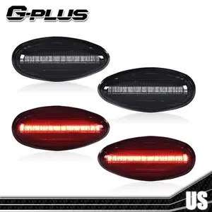 Fit For 2001-2014 Silverado 2500 4* Smoke Lens Rear Black LED Side Marker Lights Side Lights