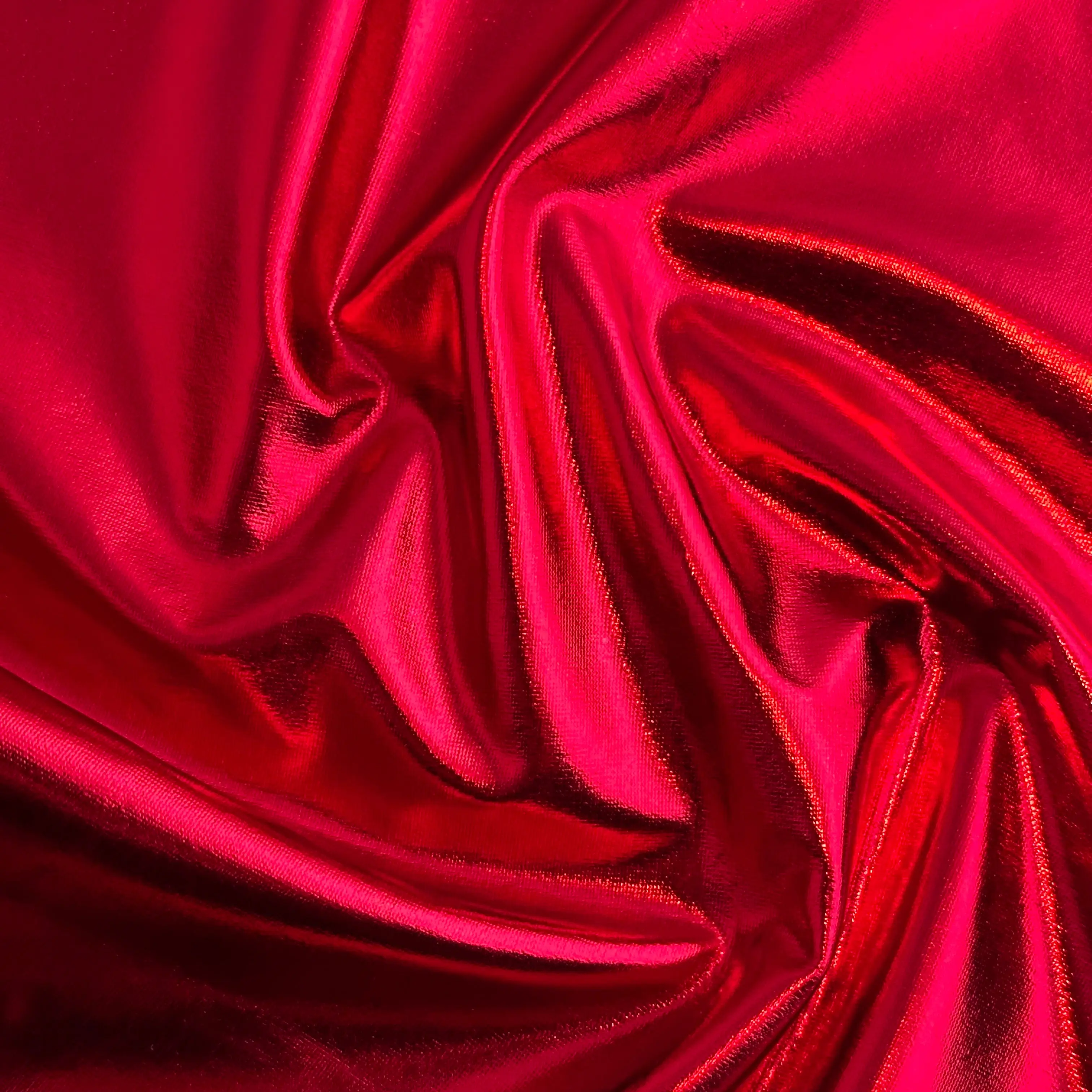 Metallic Foil Spandex Dressmaking Fabric - 58-60" Wide, 2-Way Stretch Polyester, Luxurious Durable, Foil Shine for Cosplay Costume, Swimwear, Fashion Clothing, Dazzle & Glamour Looks