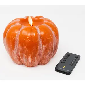 Luminara Pumpkin Figural Flameless Candle withRemote Control