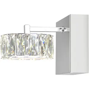 CWI Lighting Milan LED 7 inch Chrome Bathroom Sconce Wall Light 5625W5ST