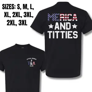 US Local Warehouse Shipping Summer Casual Short Sleeve t Shirts Merica And Titties Men'S T-Shirt funny men Tee