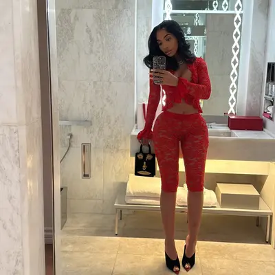 Red Lace Two Piece Set White Girl TikTok Shop