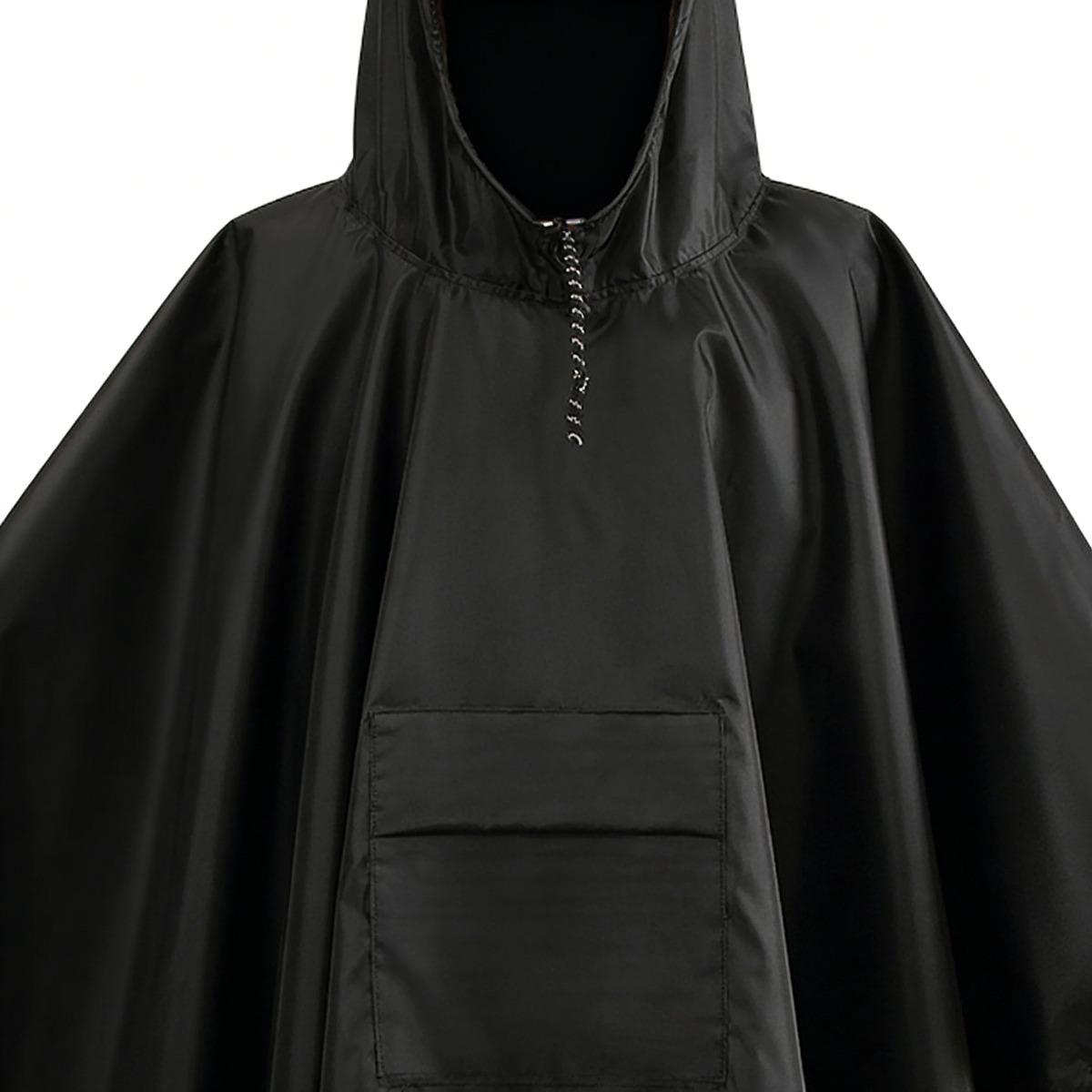 Men's 3-in-1 Waterproof Lightweight Eco-Friendly Reusable All-Seasons Hooded Packable Raincoat with Pouch for Outdoor Hiking, Camping