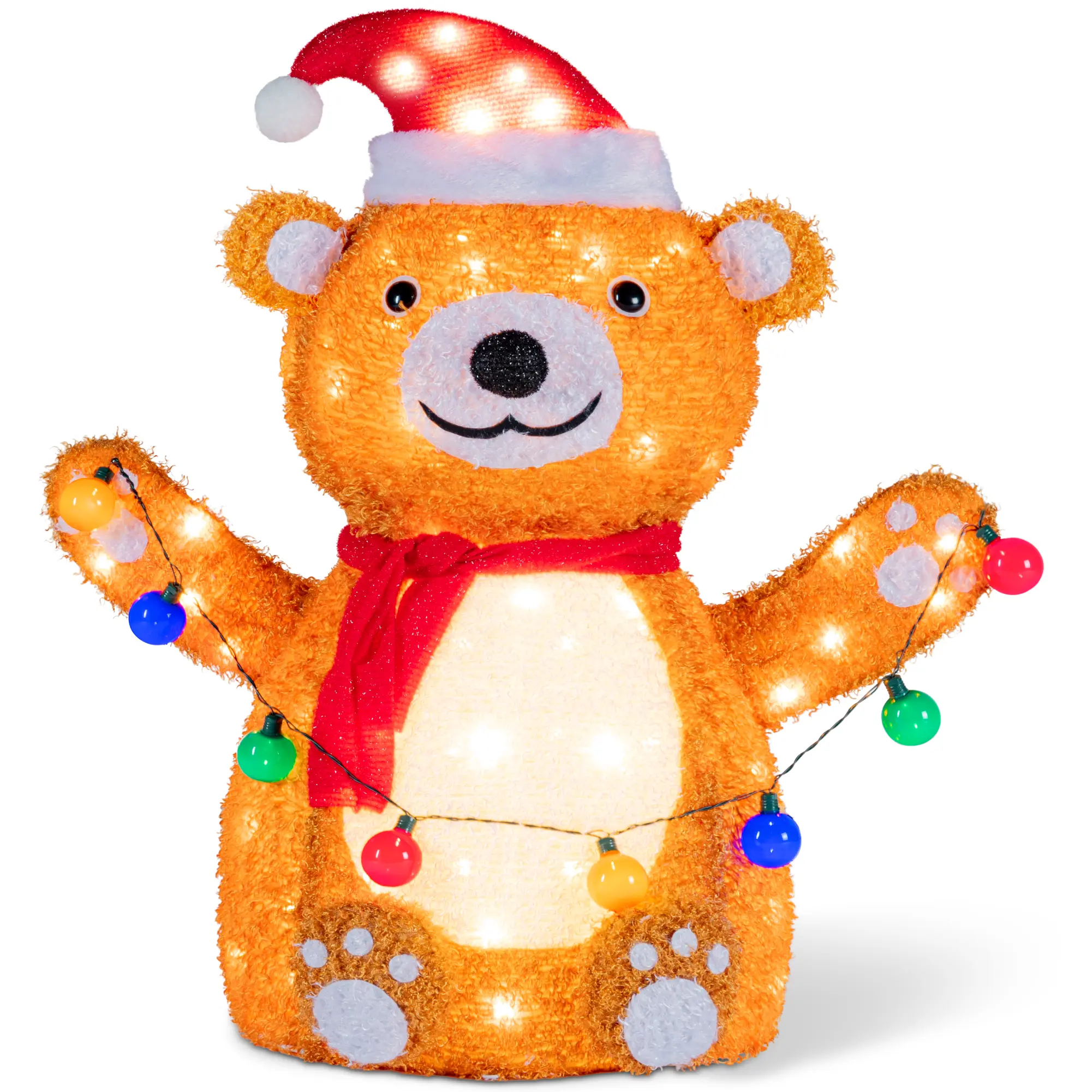 Best Choice Products Lighted Pop-Up Teddy Bear, Large Outdoor Christmas Holiday Decoration w/ LED Lights