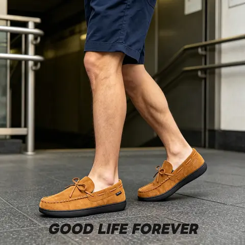 【2026 New Style】Mens Slippers Indoor Outdoor Memory Foam House Shoes Anti-Slip loafers for Men