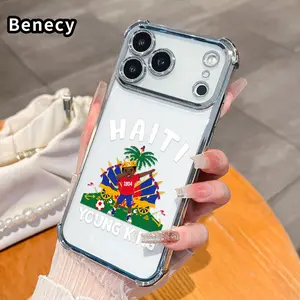 Phone Case for iPhone 17 Pro Max 16 15 Plus Air 14 13 12 11 E Haitian Young Monarch Pattern Transparent Lens Protection Durable Soft Silicone Cover Gift