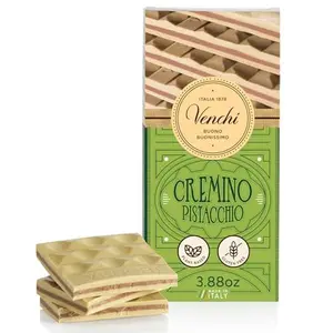 Venchi - Pistachio Cremino Chocolate Bar with Gianduja, 3.88oz - Gluten Free