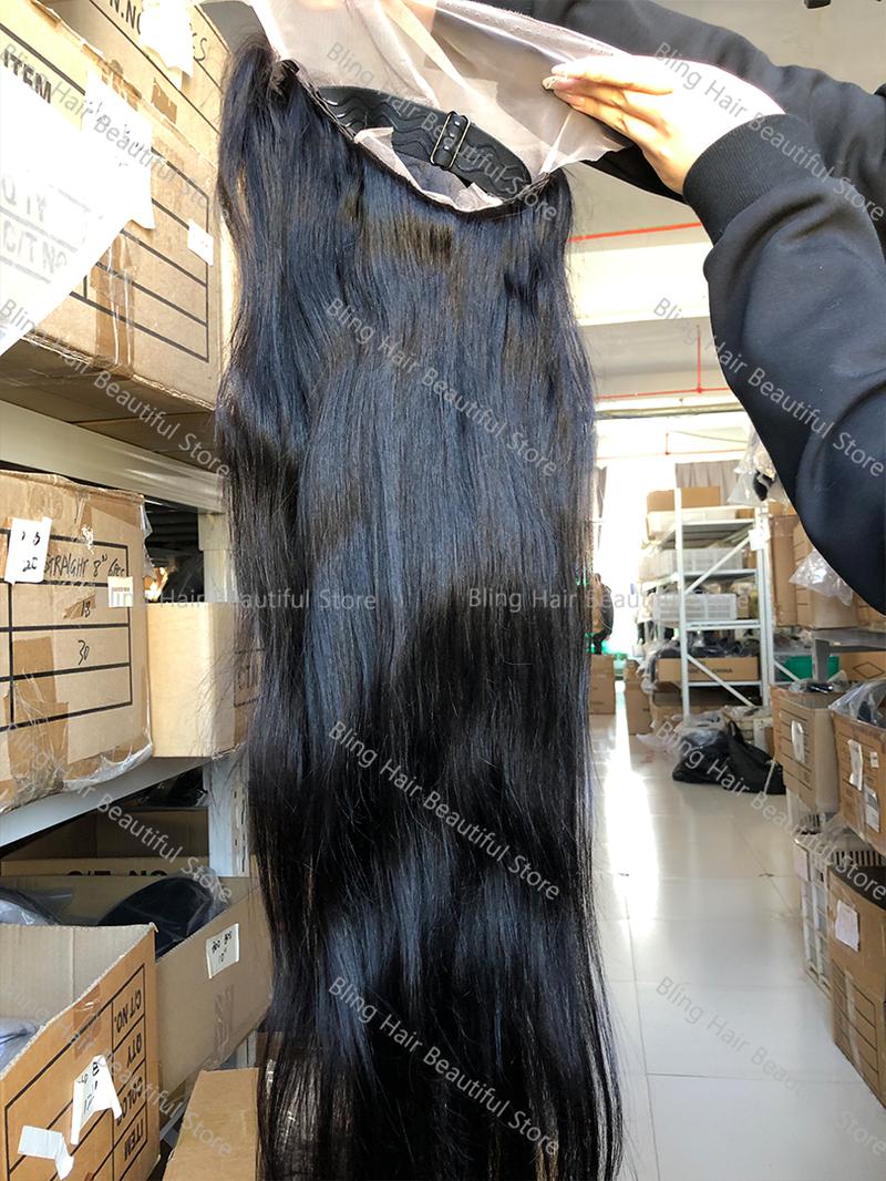 Bling Hair 180 Density Hd Transparent 13x6 Lace Frontal Wig Straight 13x4 Lace Front Wig 32 34 Inch Long Size 4x4 Closure Human Hair Pre plucked Wigs For Women