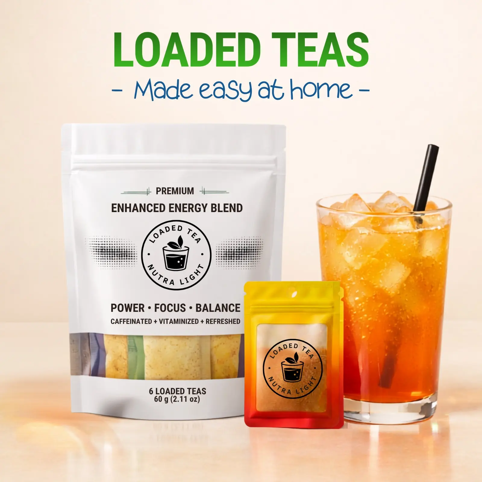 6-Pack Natural Loaded Tea Bundle – Sugar-Free Energy Drink Hydration Blend with Clean Caffeine, Low Calories, Energy and Focus Support for Afternoon Boost & Low Sugar Lifestyle Daily Wellness Beverage