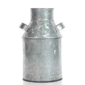 Galvanized Milk Can - 9.75 High for Weddings and Flower Arrangements Decor Decorative Floral Vase