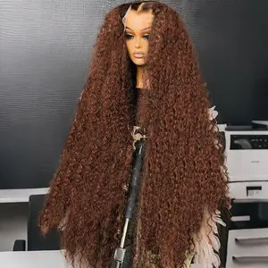[New In] Bling Hair 13x6 13x4 Chocolate Brown HD Lace Front Wig Human Hair Wigs for Black Women 180% Denisty Deep Wave Lace Frontal Wigs Curly 4# Pre Plucked with Baby Hair Colored Wig TikTokShopHolidayHaul