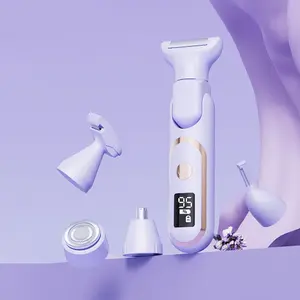 5-In-1 Hair Trimmer Smooth Clean Fast Shaving Multiple Replacement Heads No Hairs Portable Rechargeable Home Use Cordless Trimmers