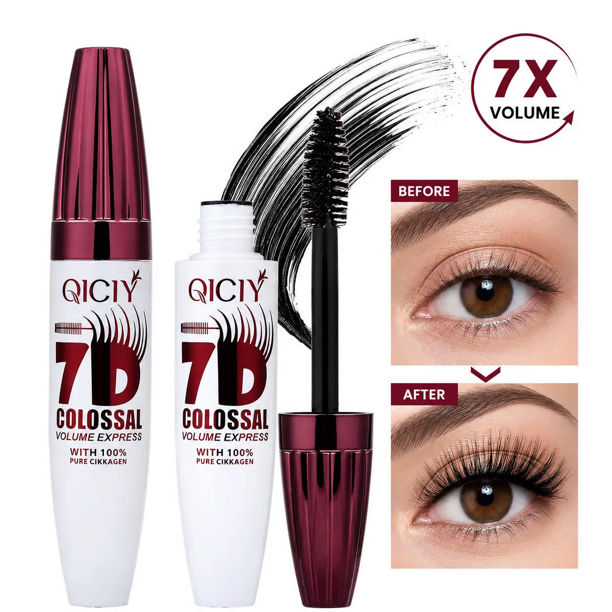 Volumizing Lengthening Waterproof Mascara - No-Clump, Long-Lasting, Curling Eye Makeup for Sensitive Eyes, Festive Occasion Party Gift