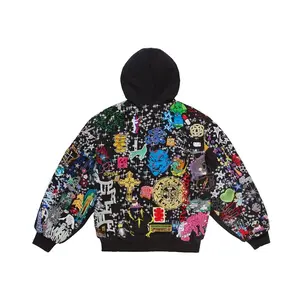 Supreme Men's AOI Embroidered Hooded Work Jacket Black, from StockX