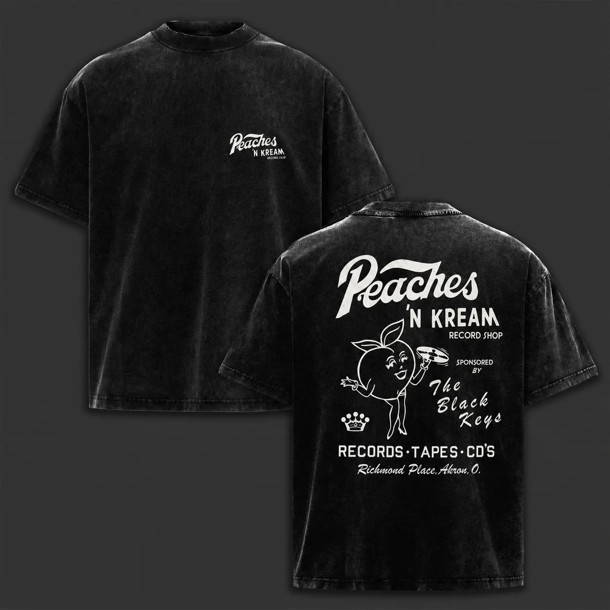 The Black Keys Peaches 'n Kream World Tour 2026 Washed T-Shirt, Blues Rock Band Vintage Graphic Washed Tee v3, Rock Music Double Printed Heavyweight Shirt, Concert Merch Gift, Oversized Heavyweight Cotton Retro Top