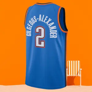 Shai Gilgeous-Alexander Men's Classic-Design Sleeveless stitched Basketball Jerseys Blue shirt
