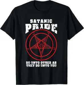 100% cotton Unisex Pride Satanism saying Baphomet devil Design T-Shirt
