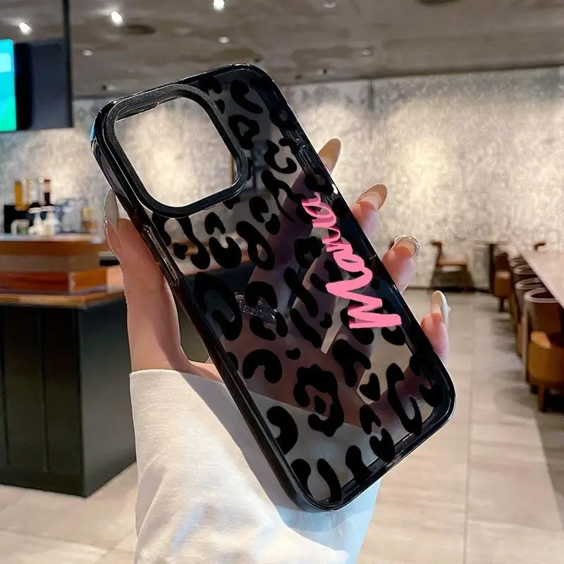 Case for Phone  17 16 Pro Max 15 Plus 14 13 12 11 Leopard Mama Non-Yellowing Shockproof Clear slim Protective Softcase Cellphone Protection Casing Cover