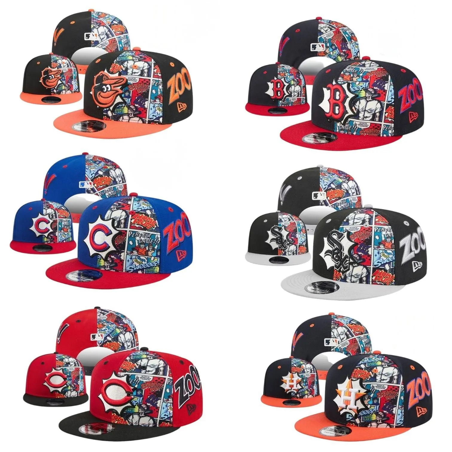 New Era 59FIFTY MLB Baseball Cap – Los Angeles Dodgers, New York Yankees & Boston Red Sox Team Hats
