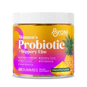 Women’s Probiotic Gummies with Slippery Elm – Pineapple Flavor | Daily Wellness Support | 60 Gummies