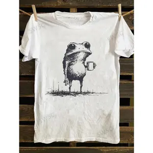 Vintage Raccoon Dog Sarcastic Christmas T-Shirt - Bilingual Humor, Cute Abstract Animal Art, Soft 100% Cotton, Unisex Casual Loose Fit Tee for Men & Women - Printed & Shipped in USA