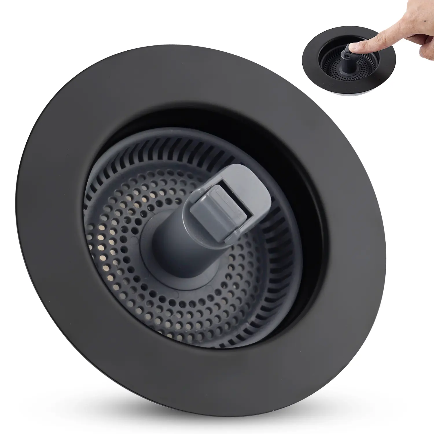 1 Pack-(Black)-304 Stainless Steel with 1 Strainer