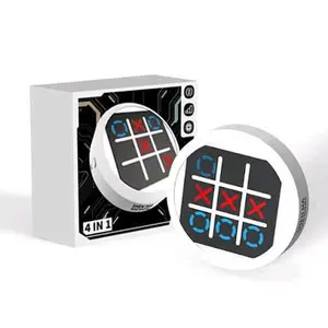 4-in-1 Electronic Tic Tac Toe Game: AI Battle, 2-Player Mode, Memory & Quick Hit Challenge | Game Console for Adults