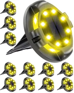 12 Packs BilingSolar Ground Lights Uplight Sidelight,Outdoor Lights Walkway Lights, Waterproof Solar Pathway Lights for Yard Driveway Garden Poolside outdoor string