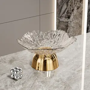 Fruit & Snack Bowl, 1 Count Scalloped Serving Bowl Modern Irregular Leaf Design Fruit Bowl, Fruit Serving Bowl for Home Kitchen Dining Room