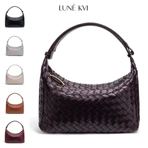 LUNÉ KVI Fashion Minimalist Handwoven Handbag Women's Elegant Versatile Shoulder Bag Casual Vintage Crossbody Bag Lightweight Large Capacity Underarm Bag